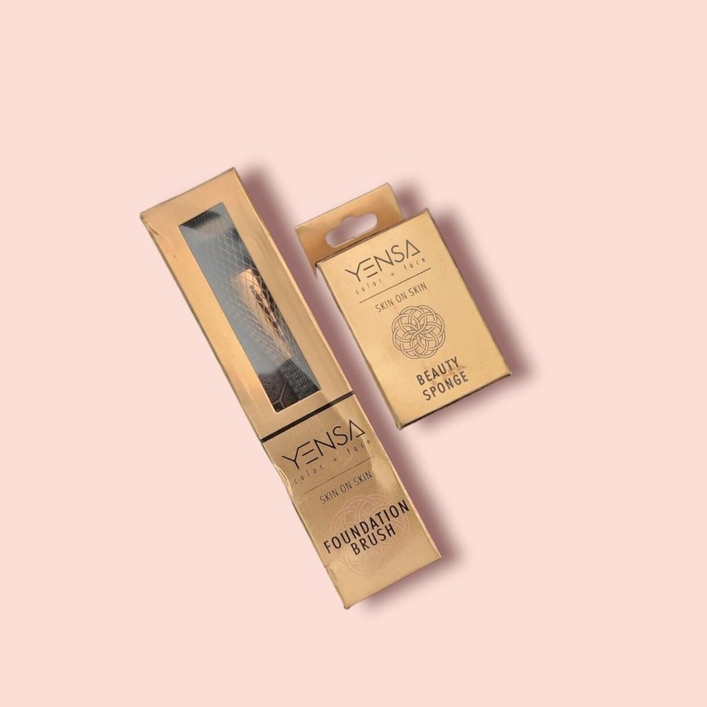 FULL SIZE NEW Yensa Skin on Skin Beauty Makeup Foundation Sponge + Brush
